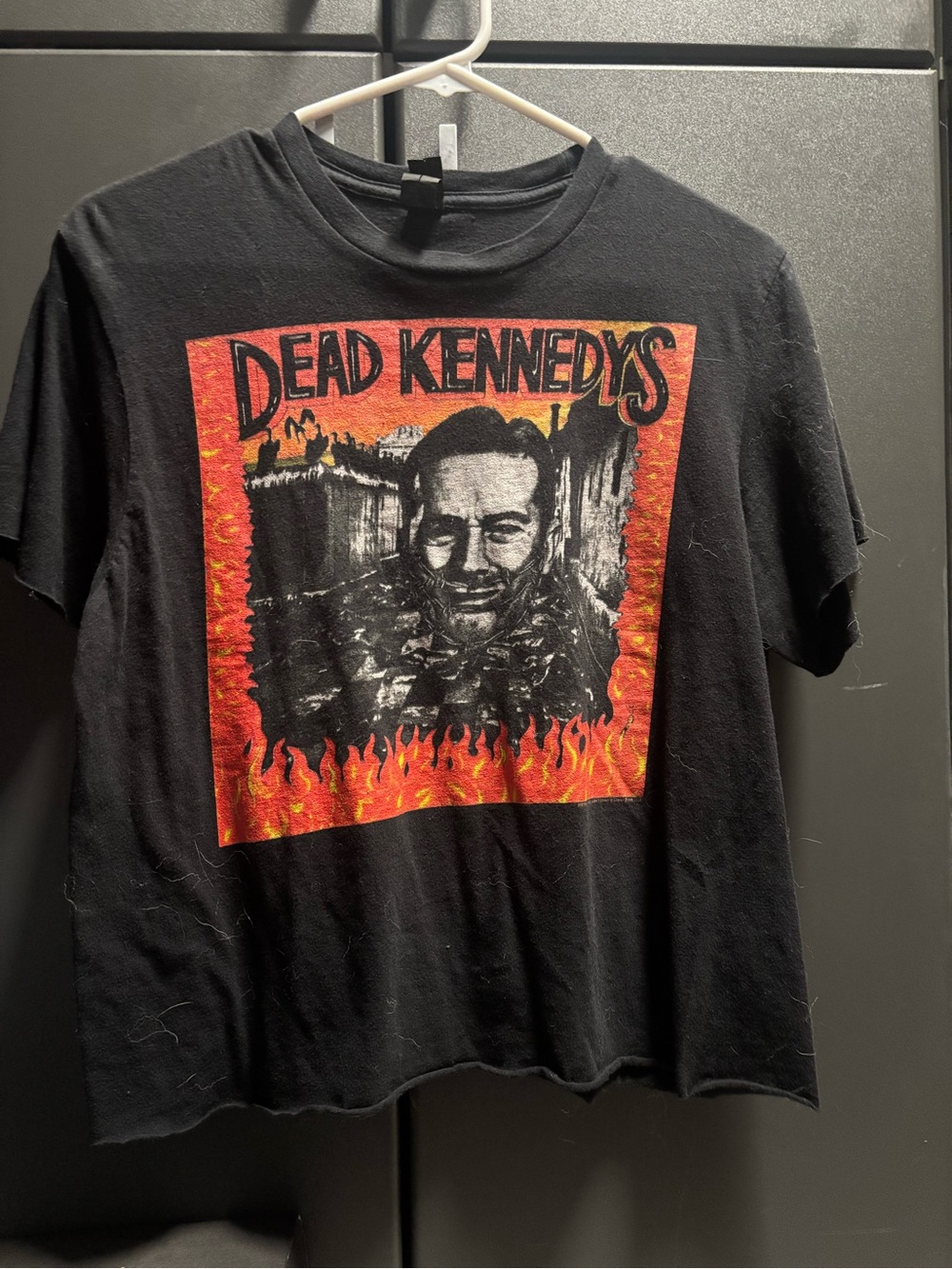Anvil Black Dead Kennedys Graphic Tee with Red and Orange Flames